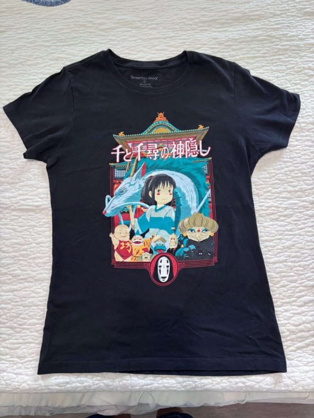 Vintage Spirited Away Juniors size Small 2001 Studio Ghilbli T-Shirt ~ her unive